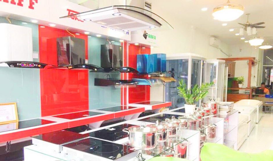 thi công showroom bếp Aha