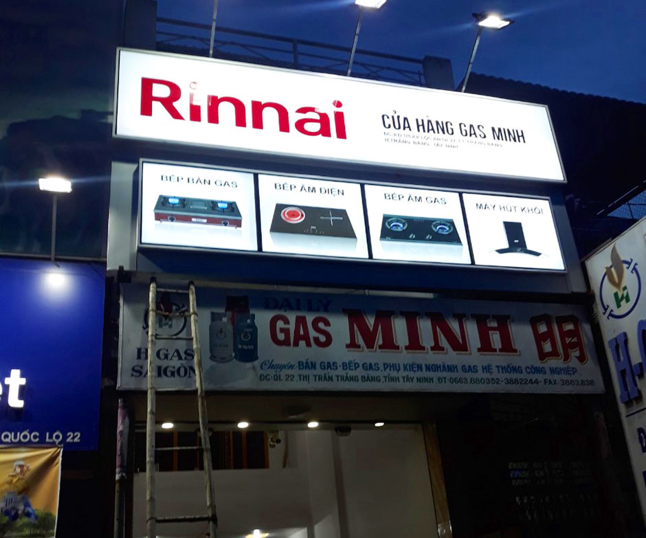 thi công hệ thống showroom bếp rinnai