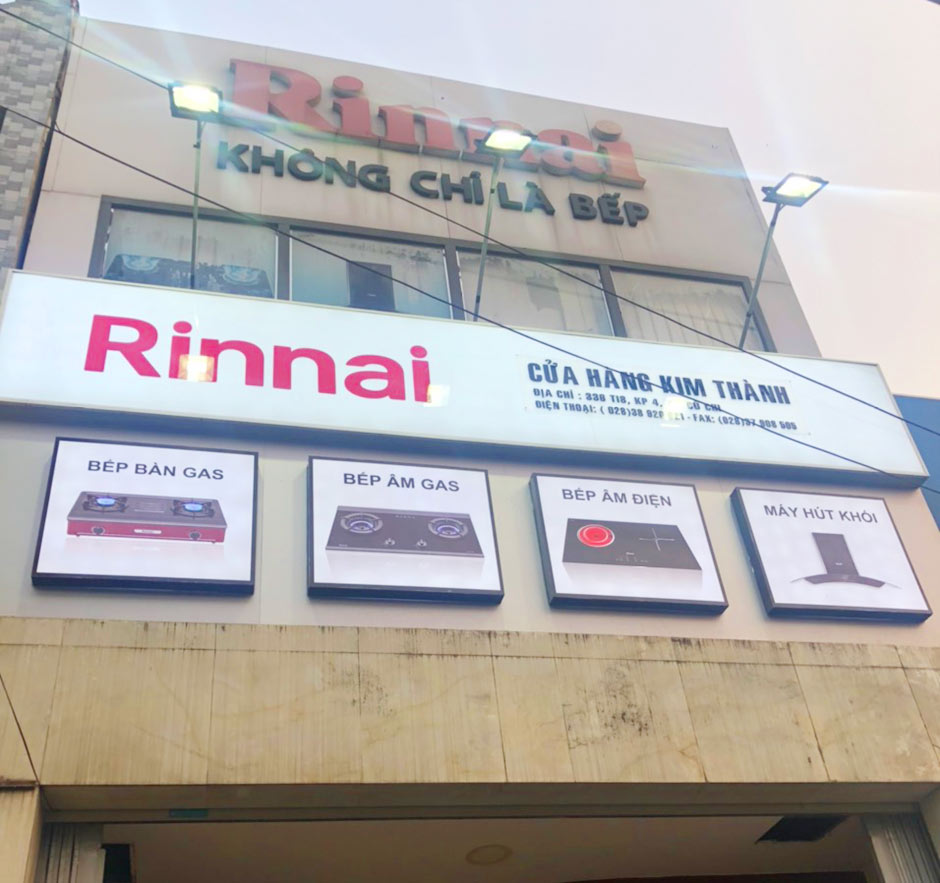 thi công hệ thống showroom bếp rinna