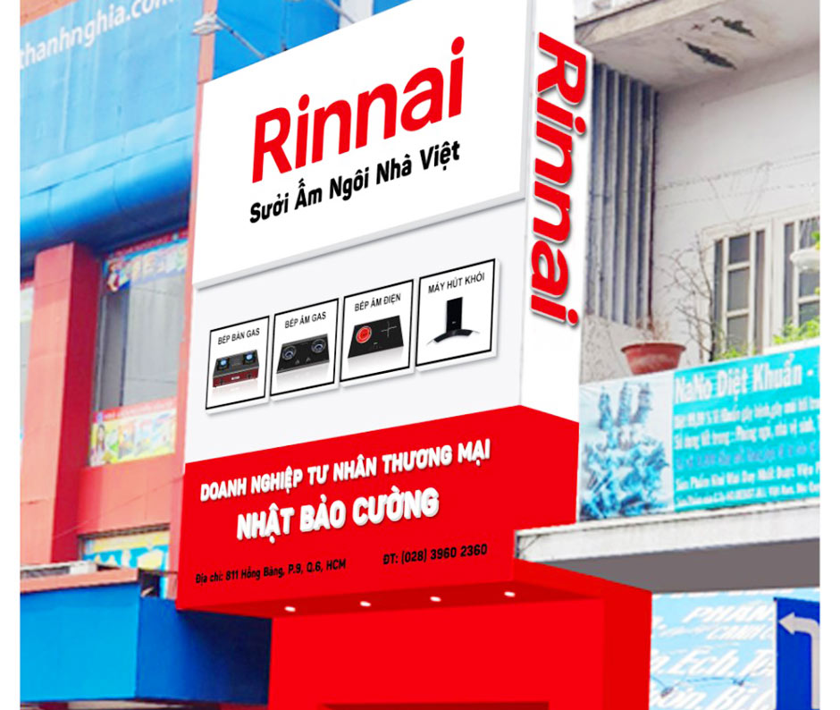 thi công hệ thống showroom bếp rinna