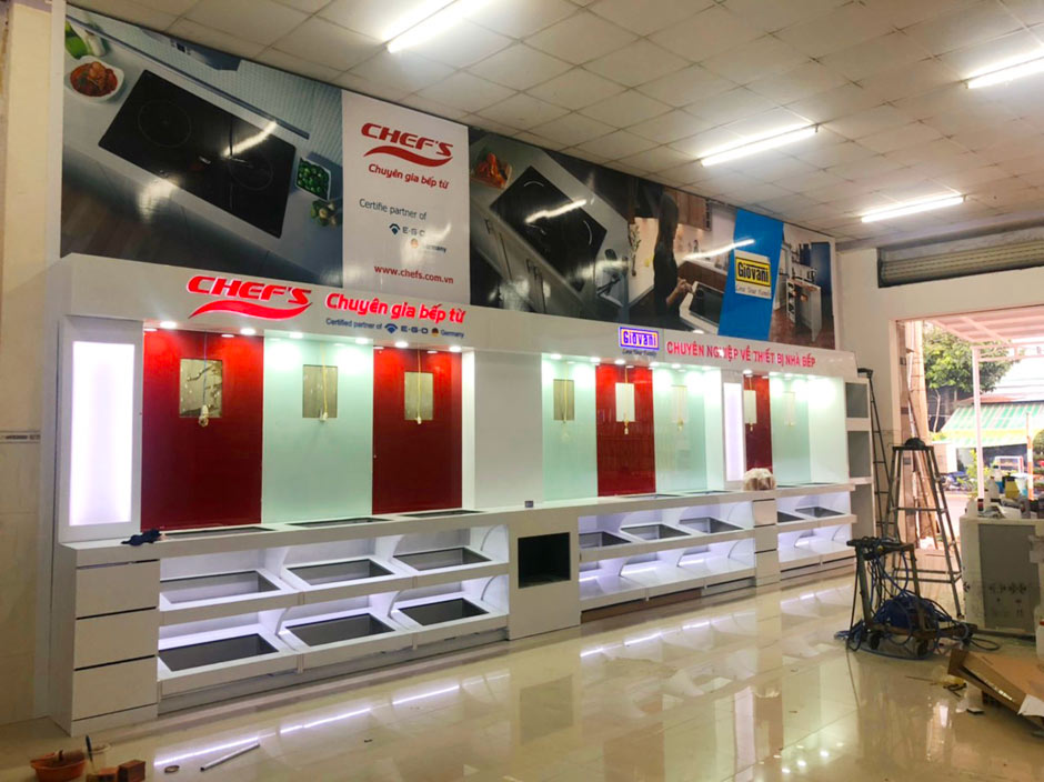 thi công showroom bếp tân liên sơn